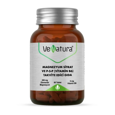 Venatura Magnezyum Sitrat ve P-5-P (Vitamin B6) 60 Tablet