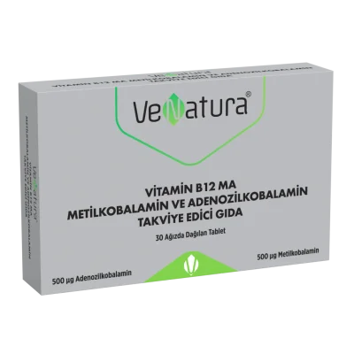 Venatura Vitamin B12 MA Metilkobalamin ve Adenozilkobalamin 30 Tablet